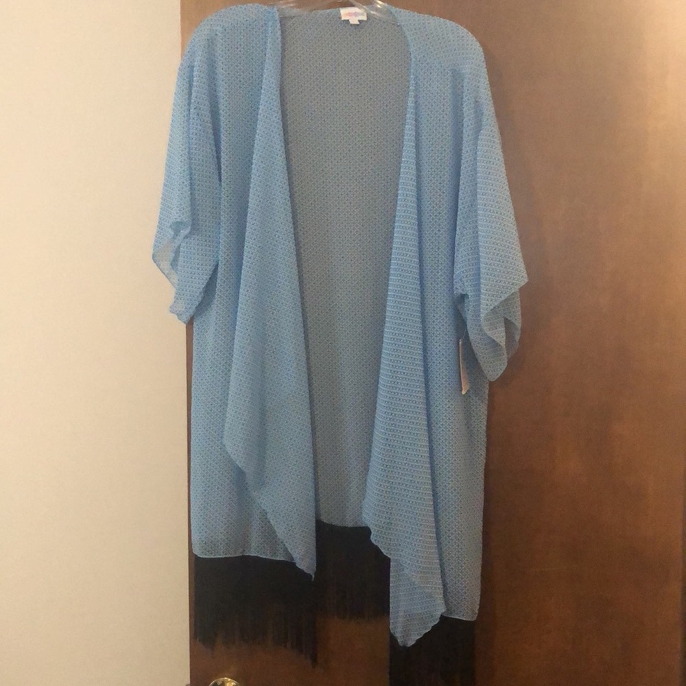 Lularoe Monroe Fringe kimono swim cover up large